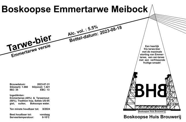label - Boskoopse Emmer-tarwe Mei-bock